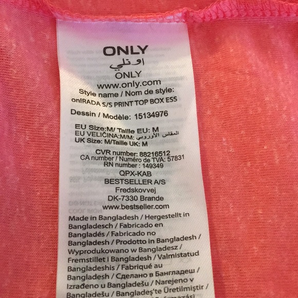 NWT ONLY Brand T-Shirt Rodeo Season Coral Med - Picture 5 of 6